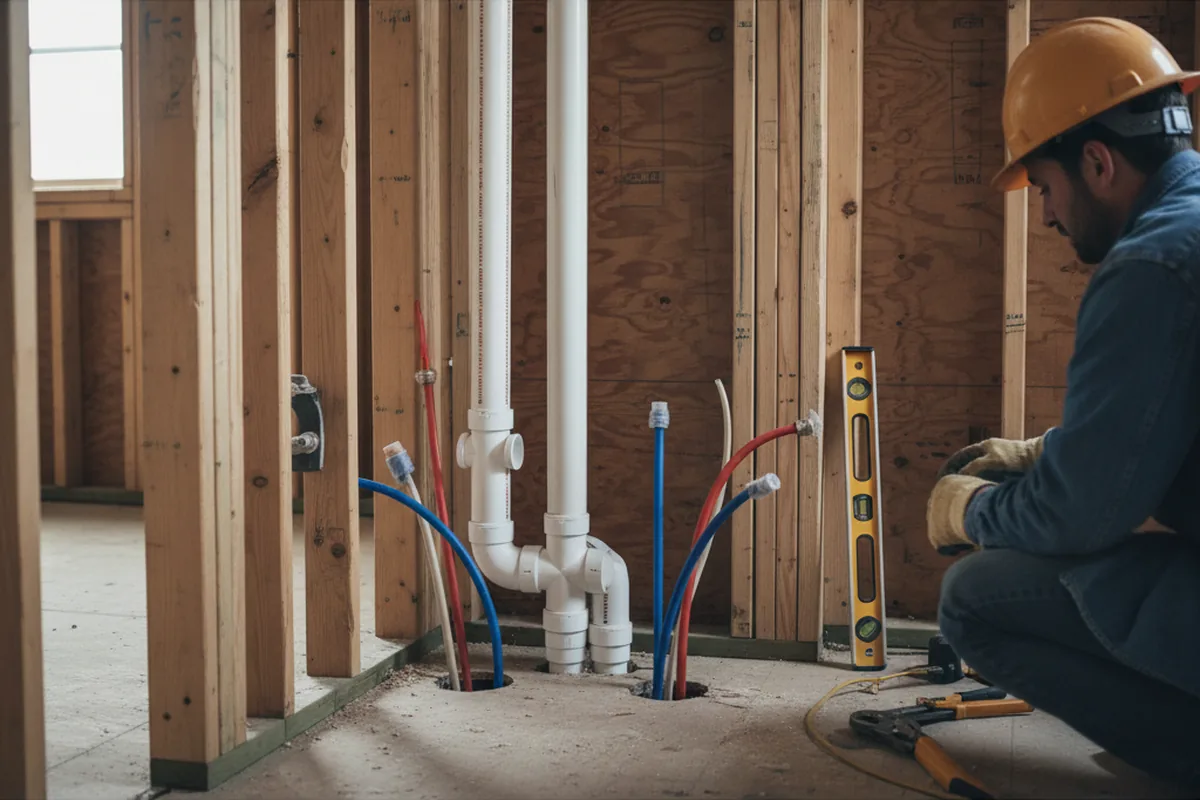 Drain and supply rough-in during Toilet Repair and Installation in Lynnwood